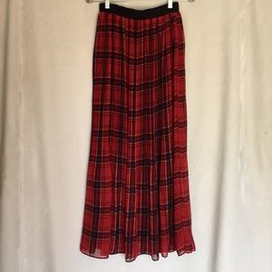 HAZEL Plaid Sheer Skirt with Lining